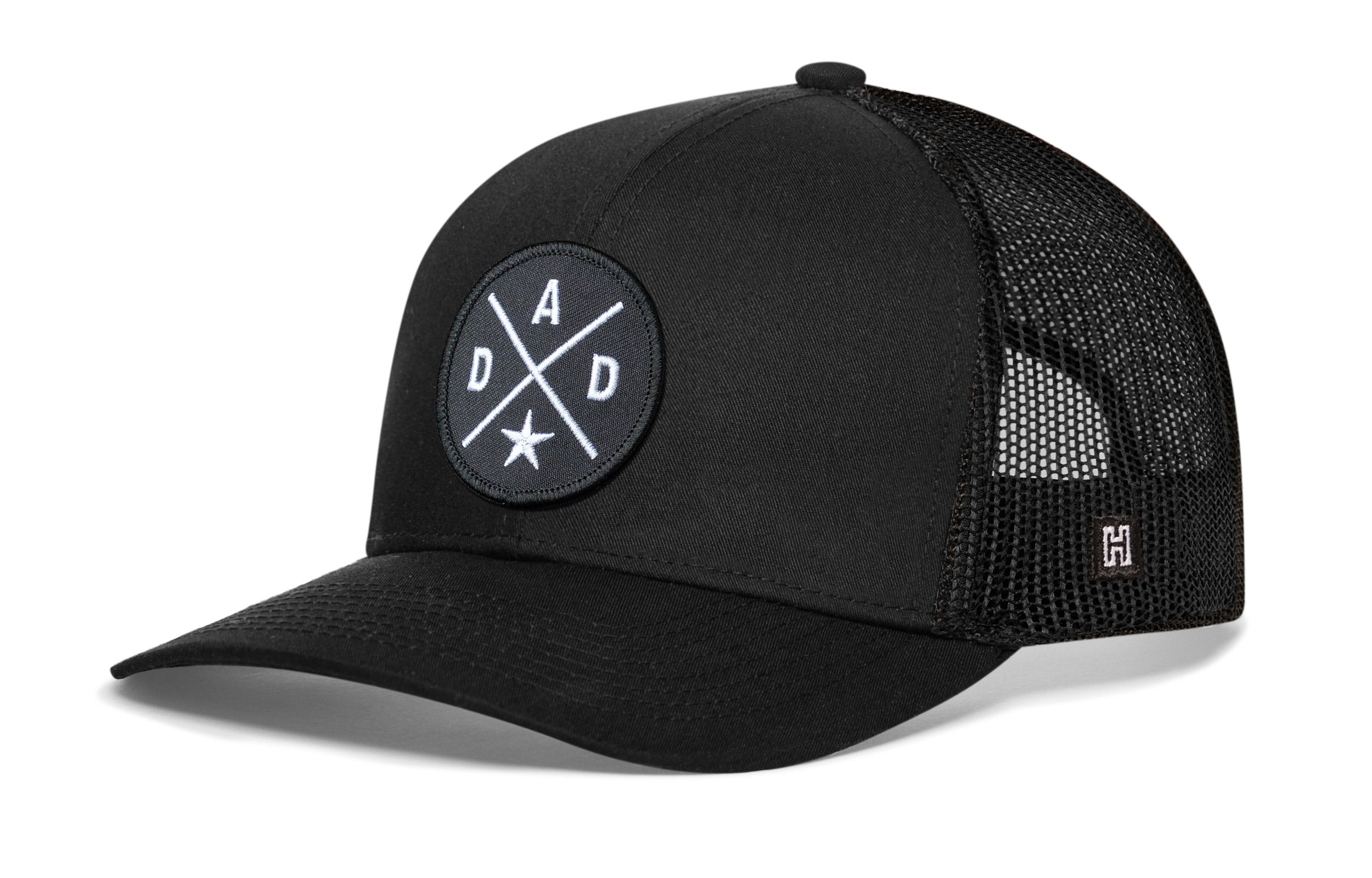 Dad Trucker Hat  |  Black  Snapback