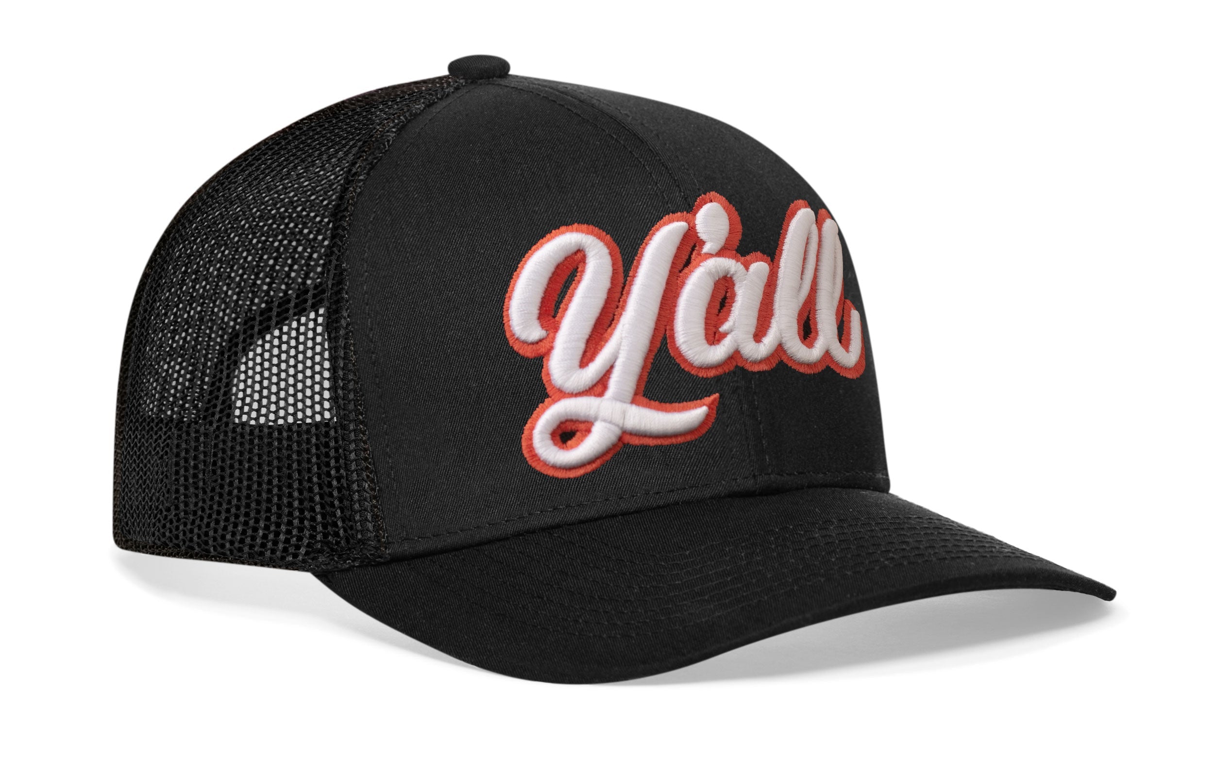 Y'all Trucker Hat  |  Black Script Snapback