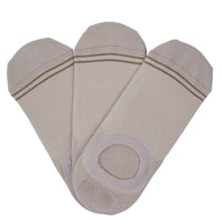 Beige No Show Socks- 3 Pack