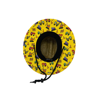 Kids Construction Hardhat Yellow Straw Lifeguard Hat
