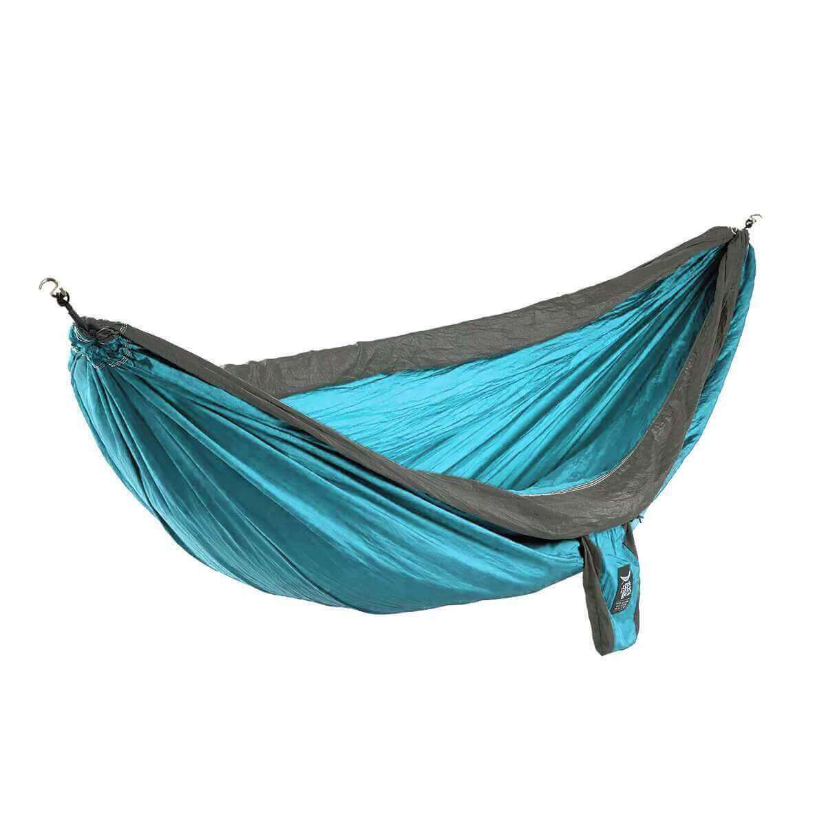 Double Hammock & Pro Hanging Straps (Aqua & Charcoal)