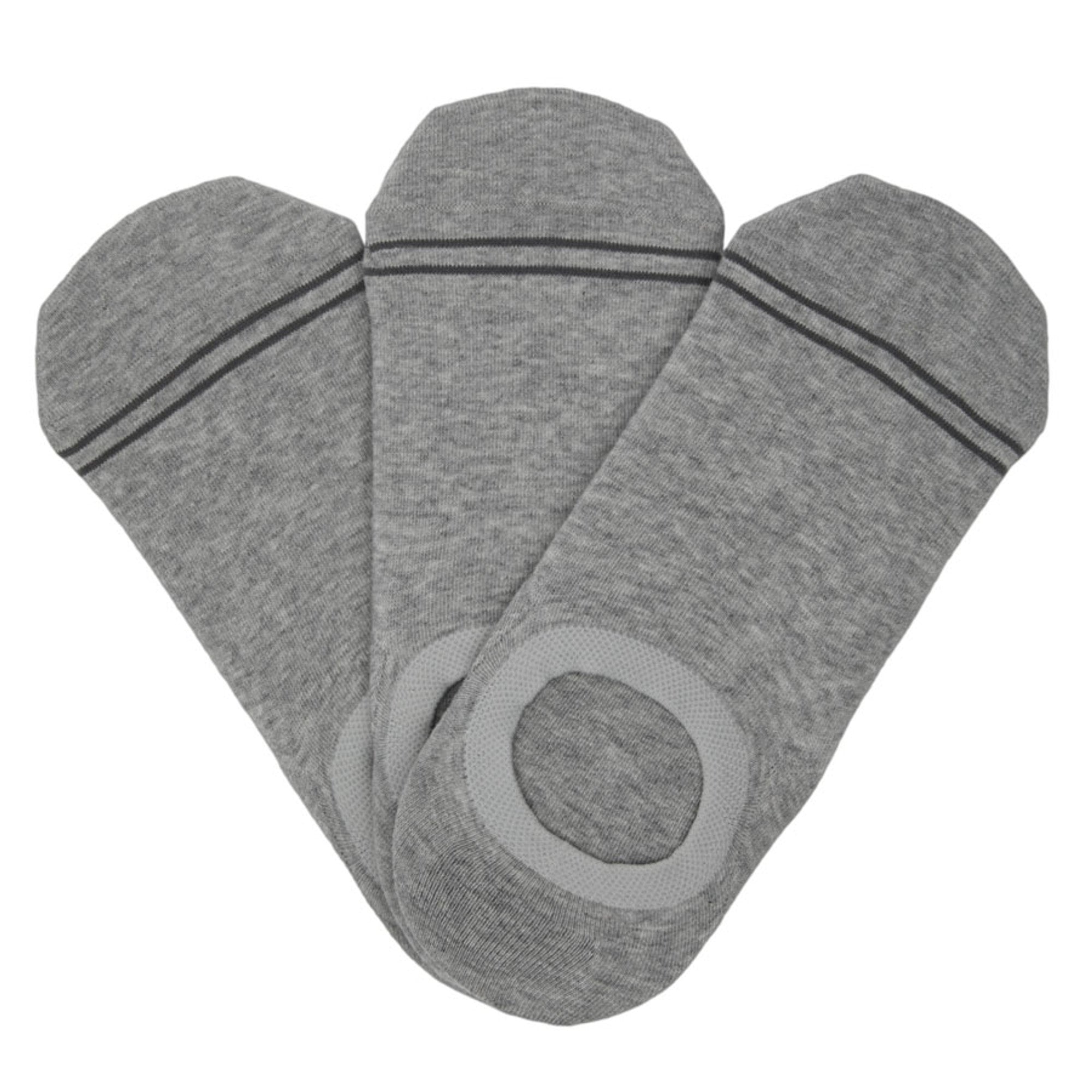 Grey  No Show Socks - 3 Pack
