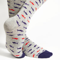 Heather Grey Sharks  - Dress Socks