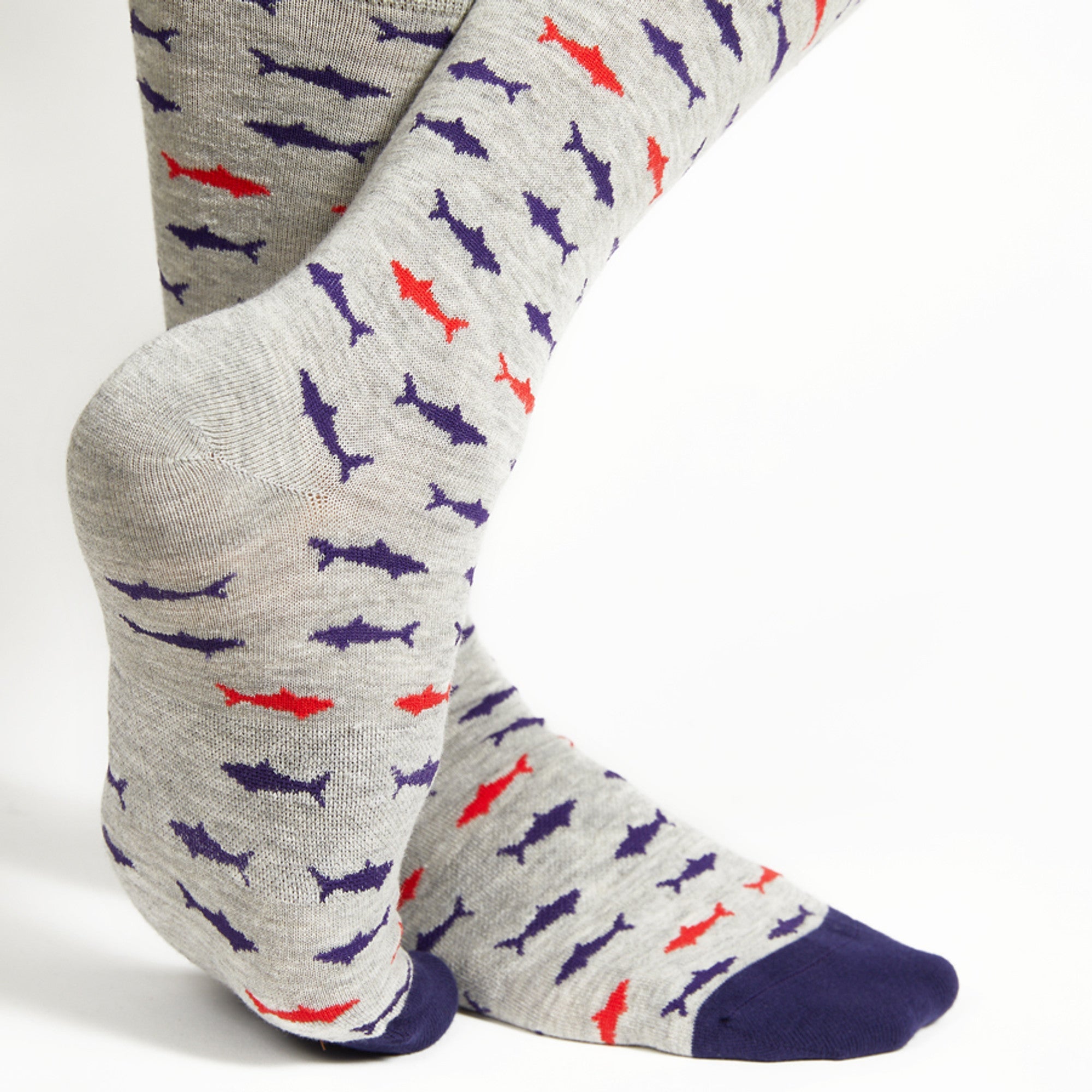 Heather Grey Sharks  - Dress Socks