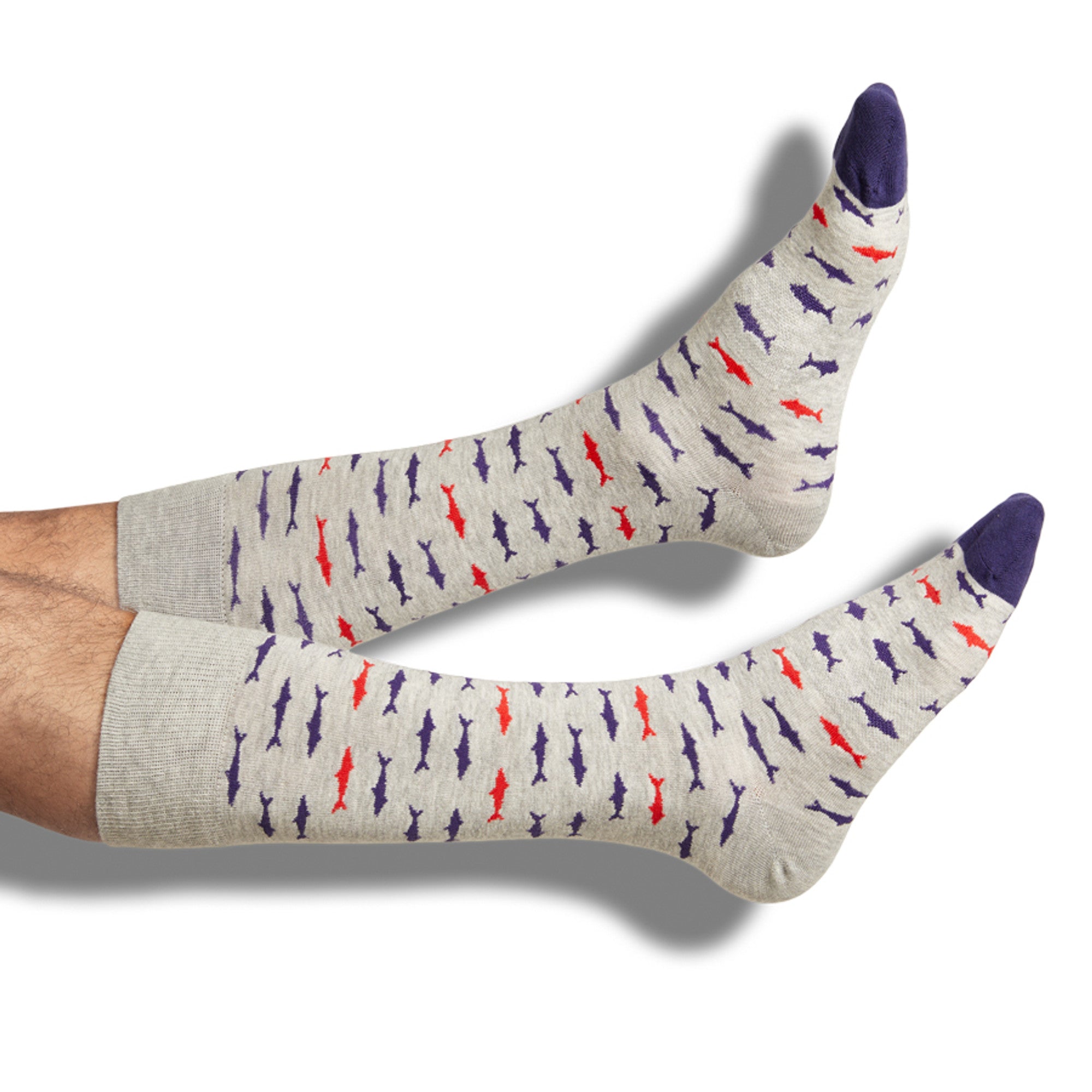 Heather Grey Sharks  - Dress Socks