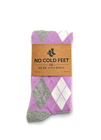 Lavender and Grey Argyle Socks