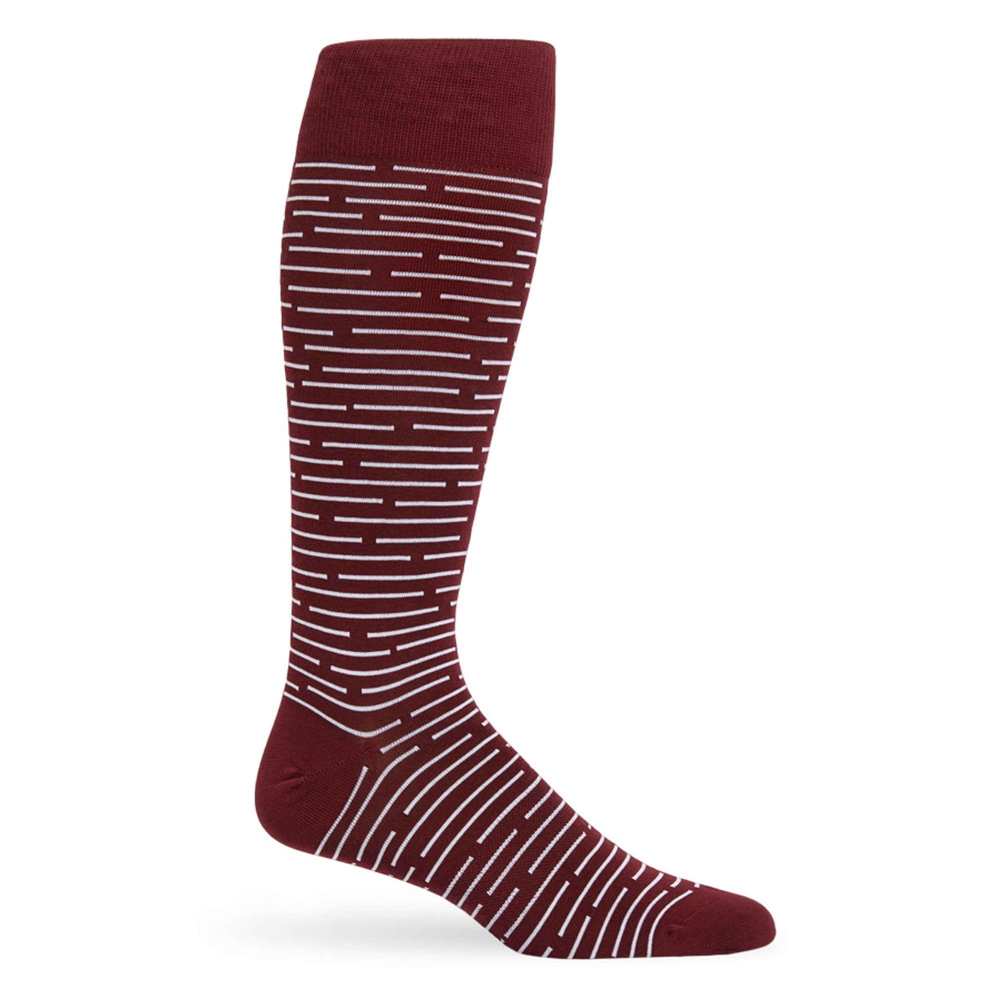 Maroon Broken Stripe Dress Socks