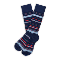 Navy Multi Stripe Dress Socks
