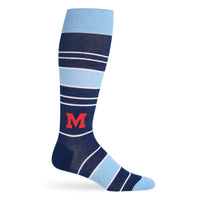 Navy Powder Stripe M Dress Socks