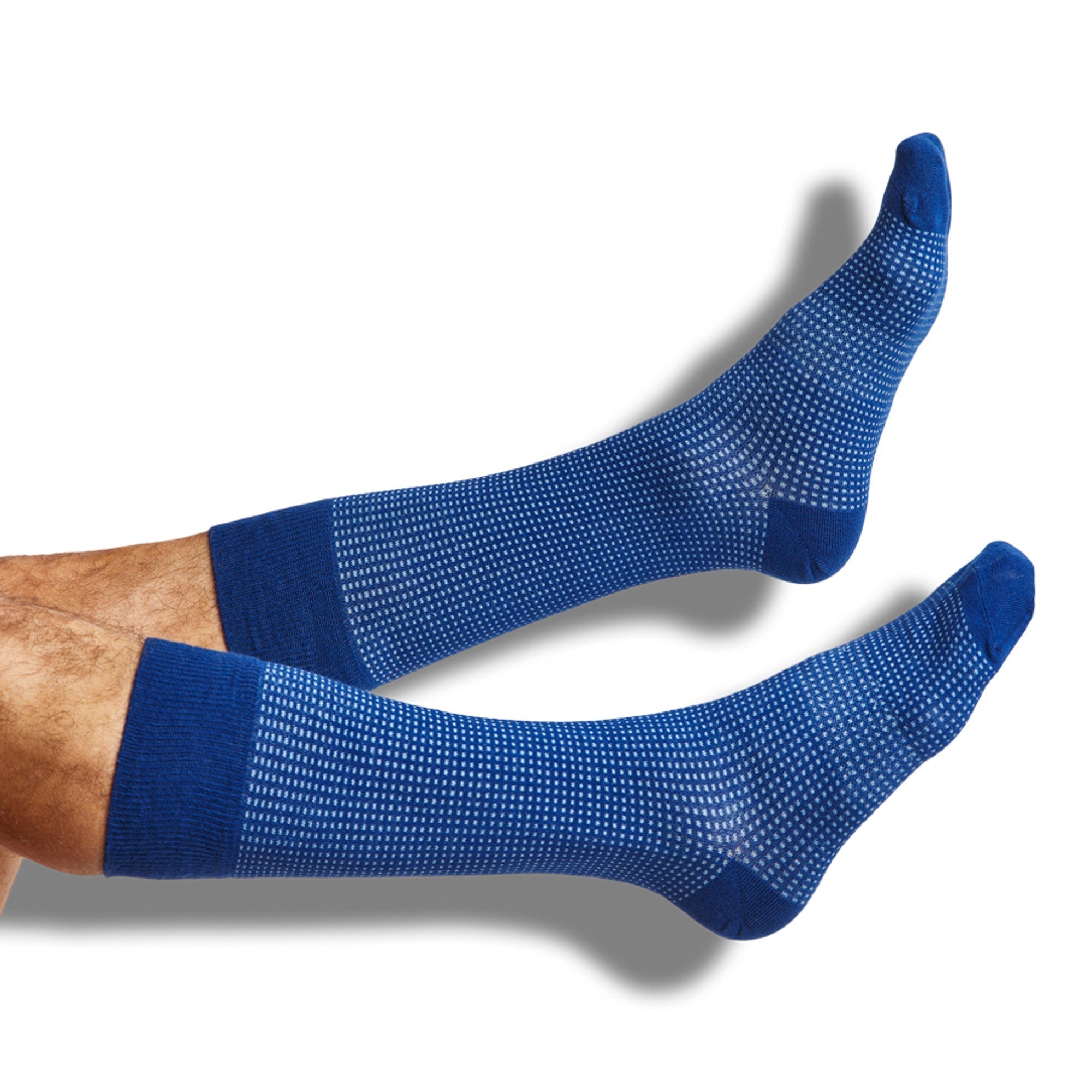 Powder / Navy Birdseye Dress Socks