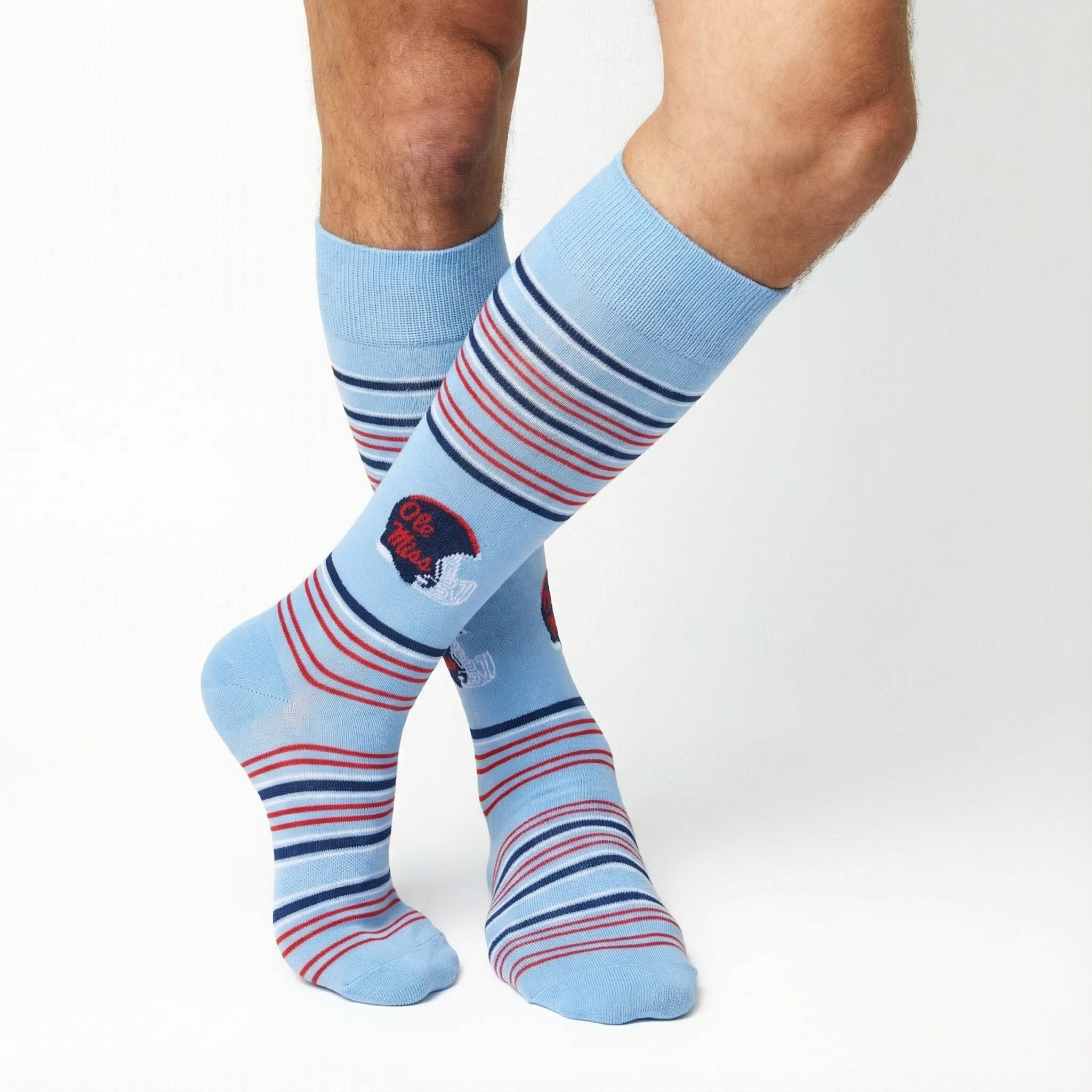 Powder Ole Miss Helmet Dress Socks