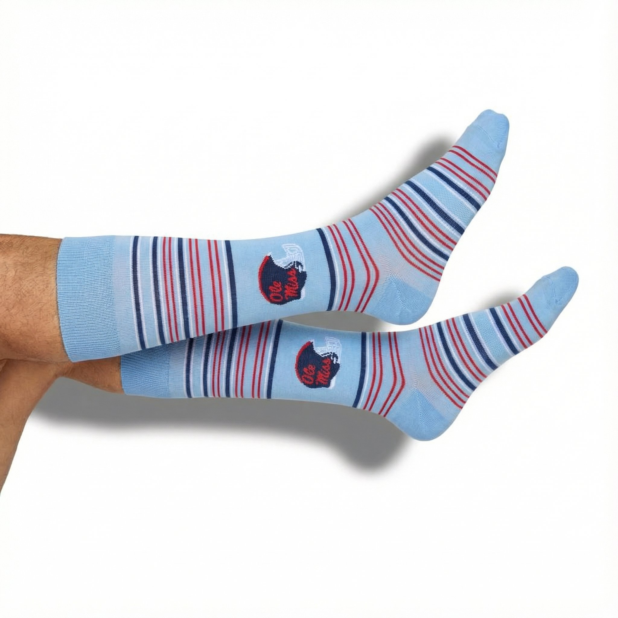 Powder Ole Miss Helmet Dress Socks