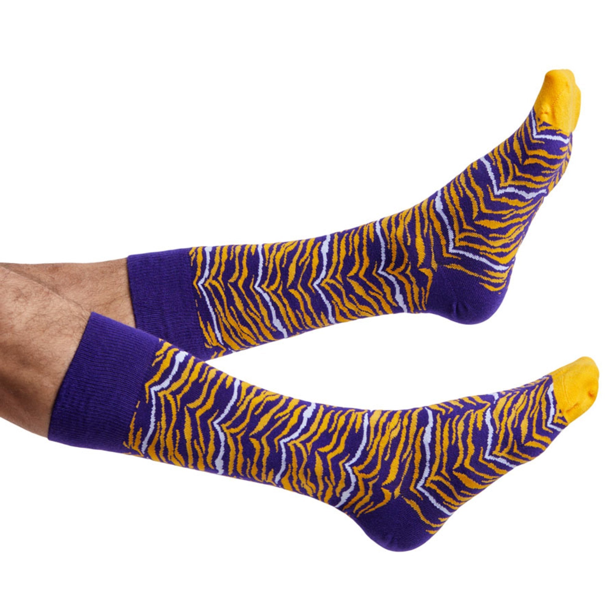 Purple and Gold Tiger Stripe Dress Socks