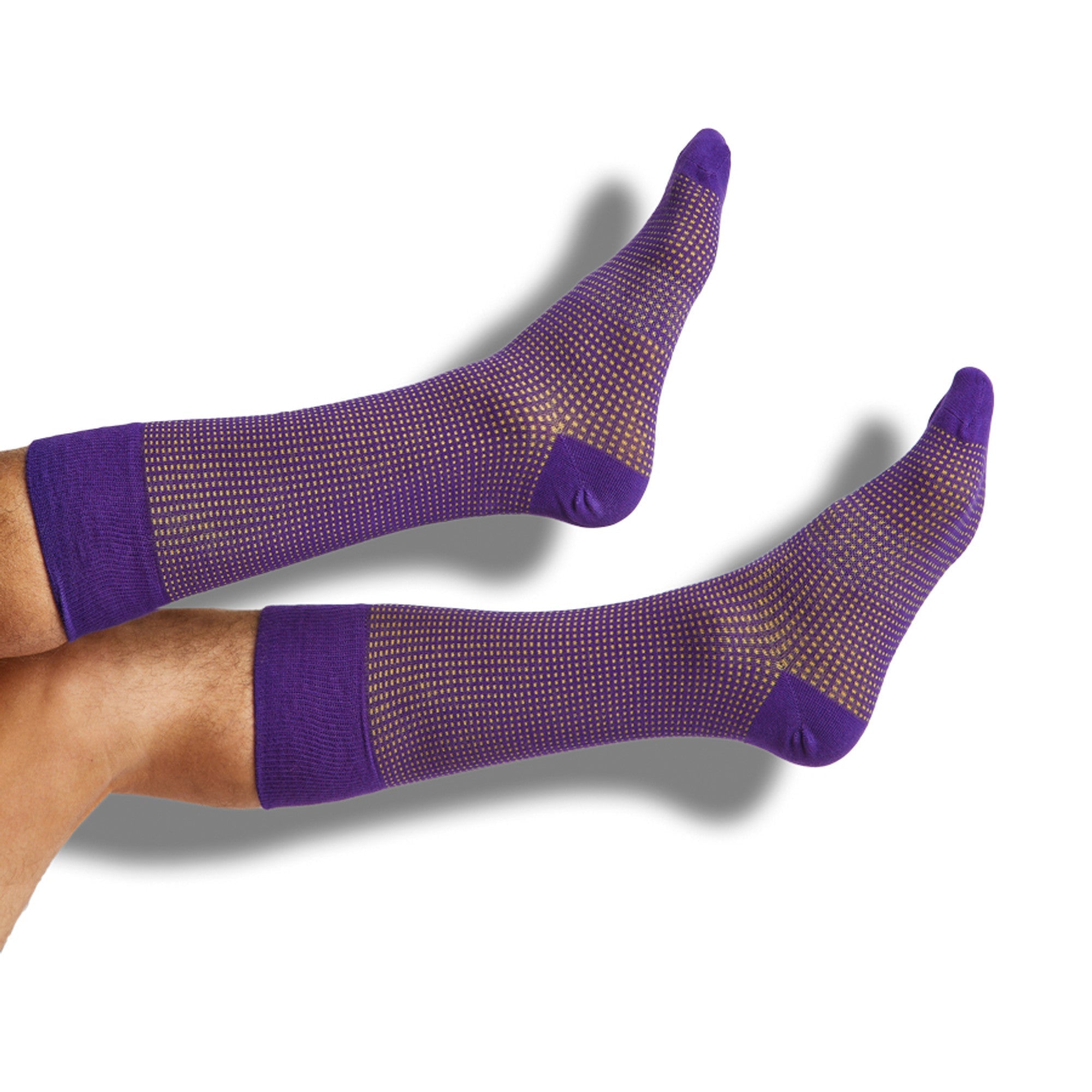 Purple / Gold Birdseye Dress Socks