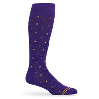 Purple / Gold Mixed Dot Dress Socks