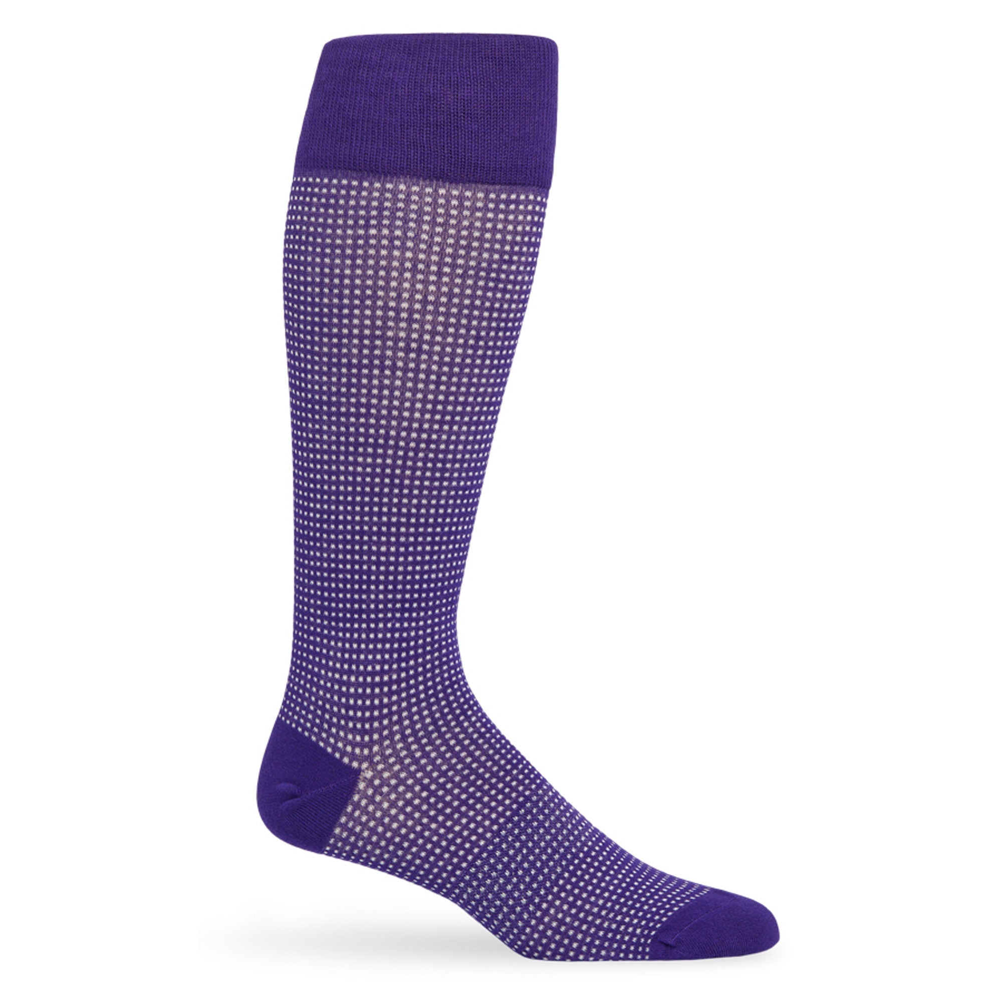 Purple / White Birdseye Dress Socks