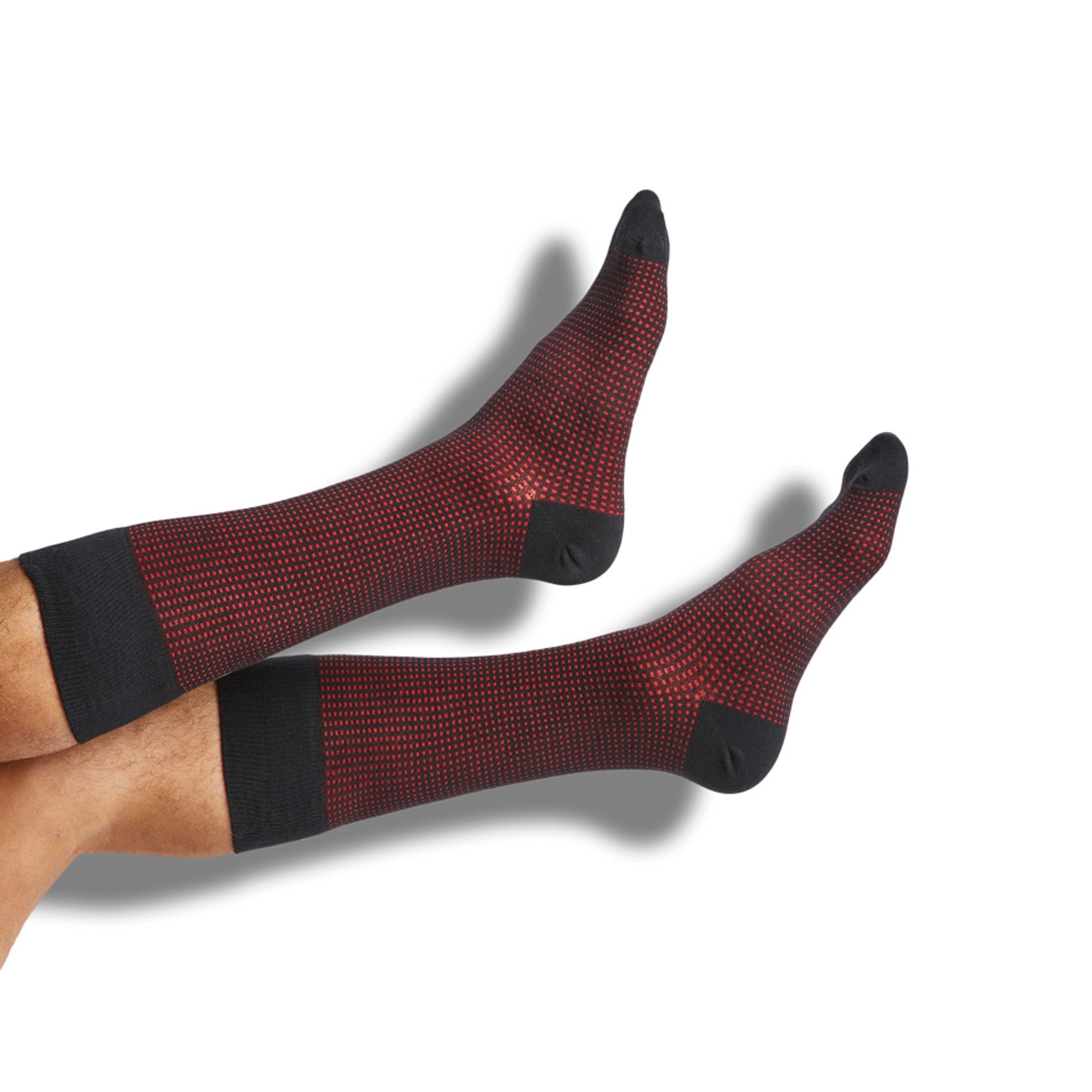 Red / Black Birdseye Dress Socks