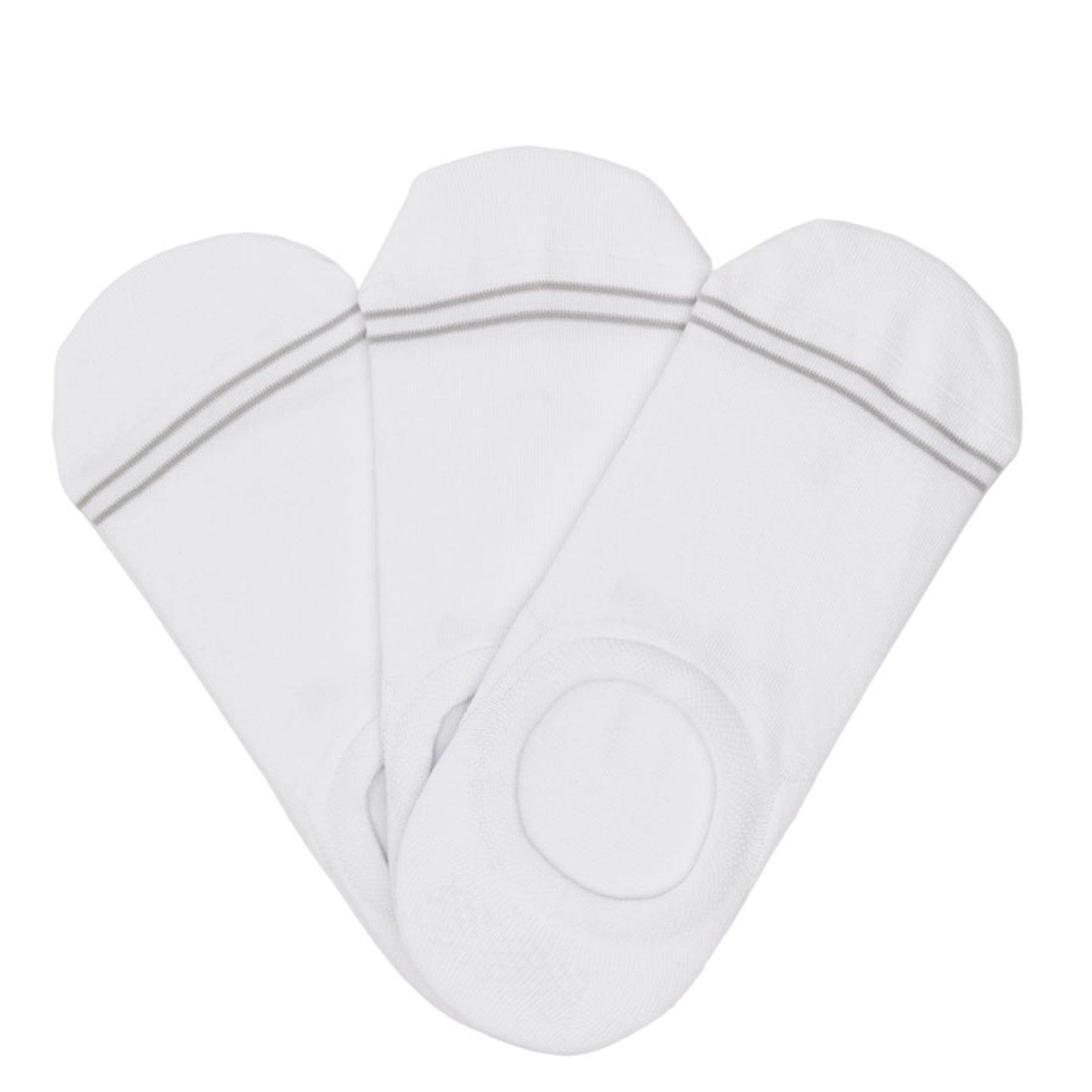 White Cotton No-Show Socks - 3 Pack